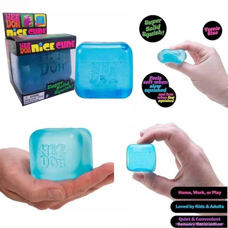 Needoh Nice Cube Sensory Stress Reliever Fidget Tool for Anxiety & Focus Desk Sensory Cube for Adults & Kids